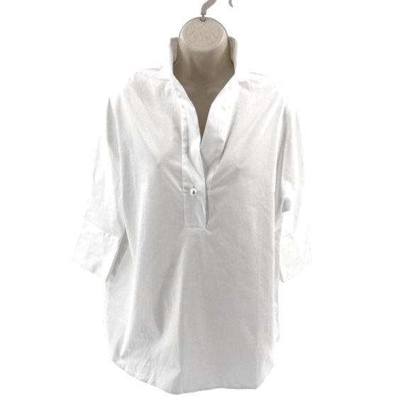 Tuckernuck | NEW Blanc Willow Three-quarter Sleeve Blouse in White Size M - Picture 4 of 9